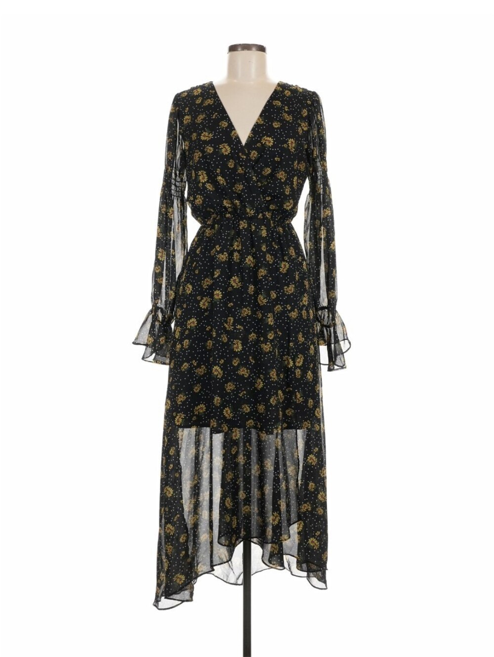 Black Floral Daisy Print Dress